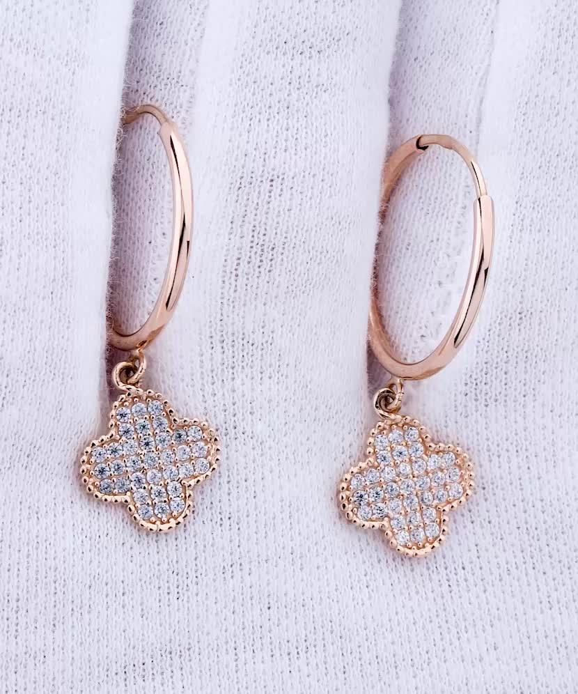 Auksiniai auskarai su cirkoniais - Auksiniai auskarai - Goldinga