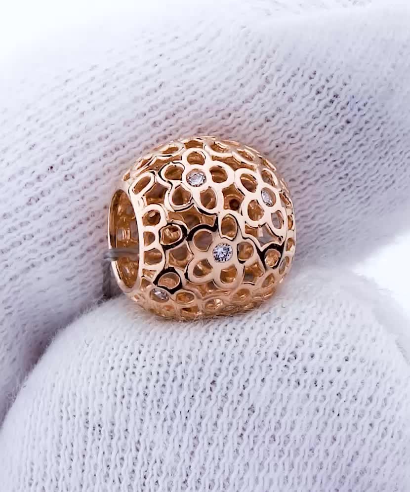 Auksinis pakabukas su cirkoniais "bačkutė" - Auksiniai pakabukai - Goldinga