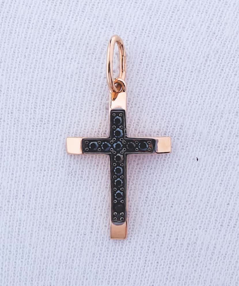 Auksinis pakabukas su cirkoniais „Kryželis“ - Kryželiai ir ikonos - Goldinga