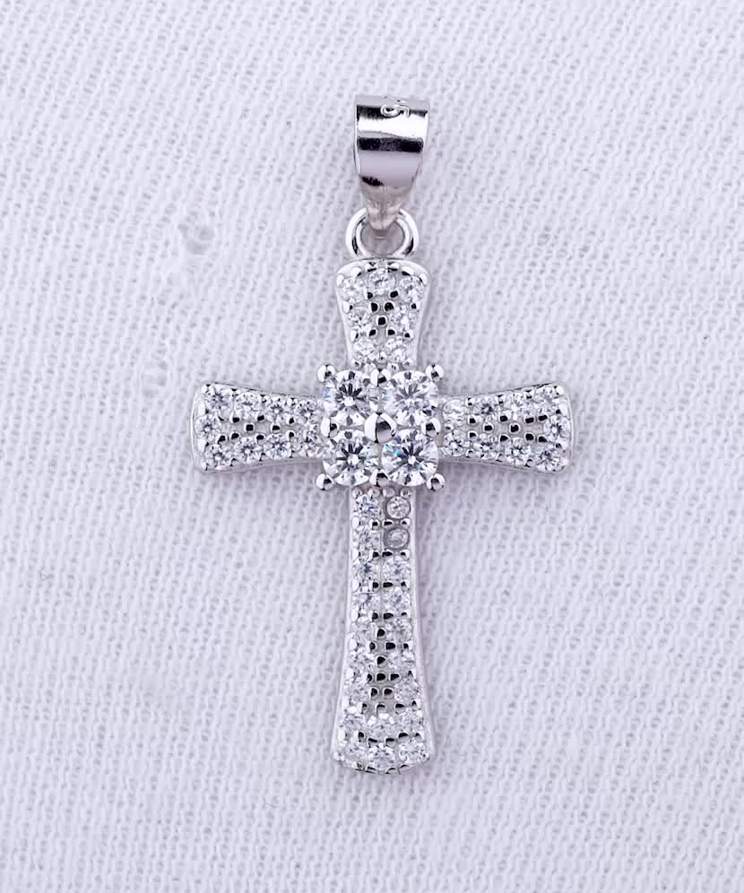 Sidabrinis pakabukas su cirkoniais „Kryželis“  - Goldinga