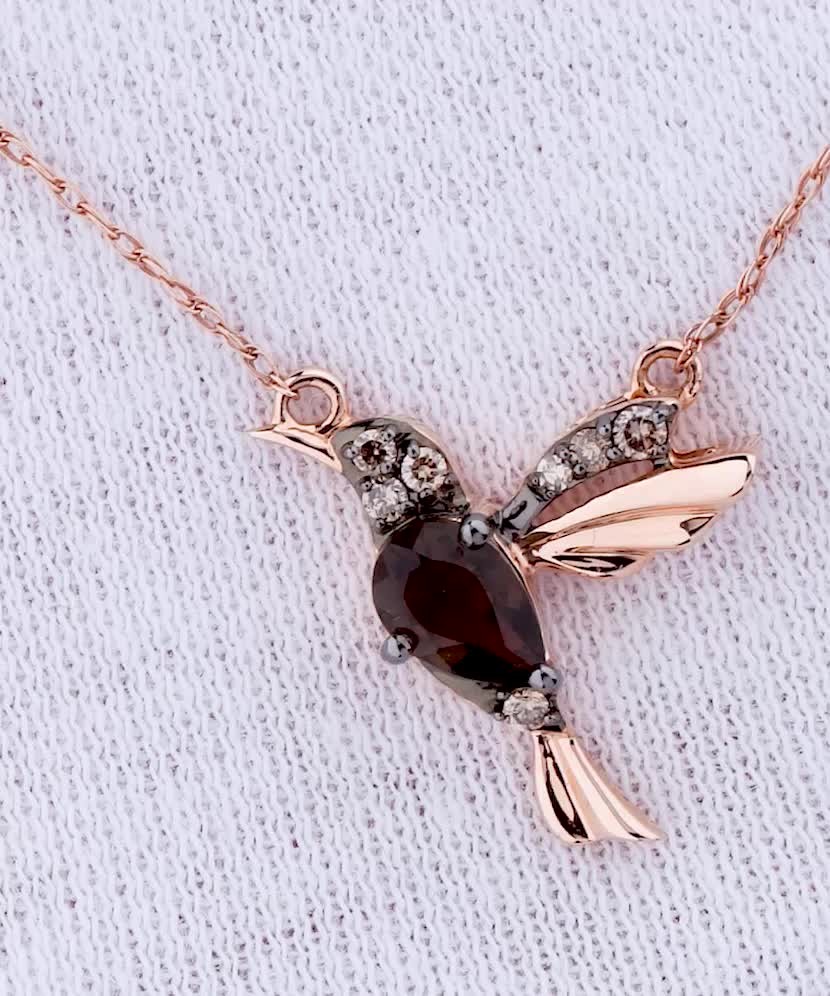 Geltono aukso Grandinėlė su dūminiu kvarcu ir brilianto pakabuku - Auksinės grandinėlės su pakabukais - Goldinga