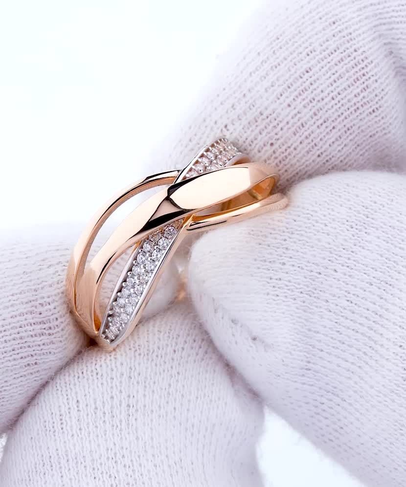 Auksinis žiedas su cirkoniais  - Goldinga