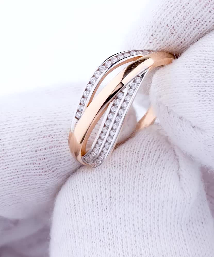 Auksinis žiedas su cirkoniais  - Goldinga