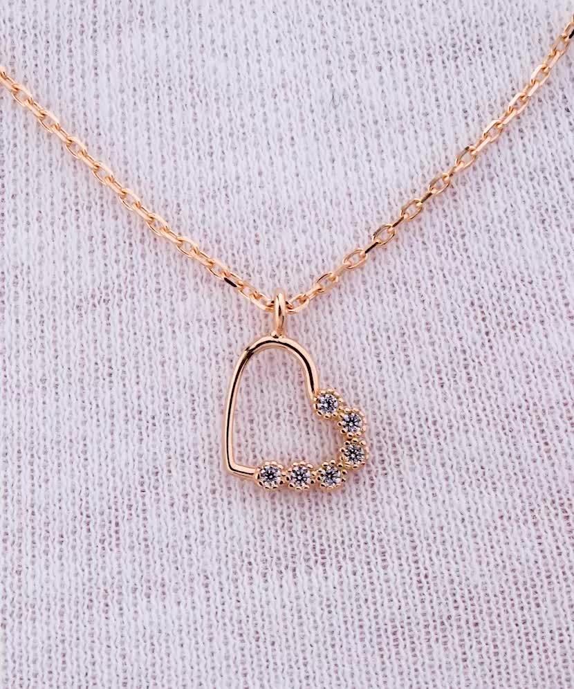 Auksinė grandinėlė su cirkonio pakabuku "Širdelė"  - Goldinga