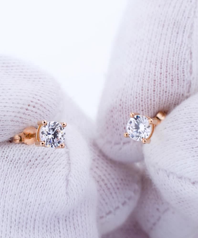 Auksiniai auskarai su cirkoniais  - Goldinga