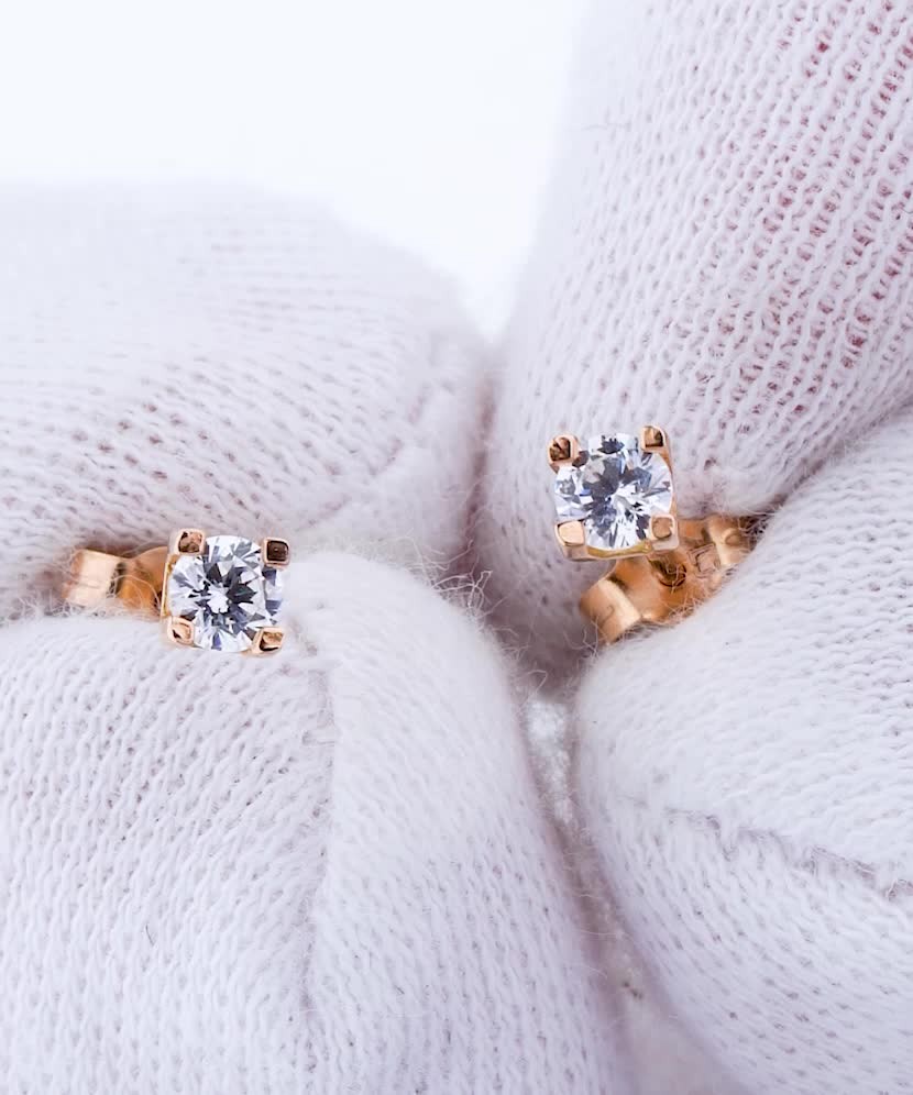 Auksiniai auskarai su cirkoniais  - Goldinga