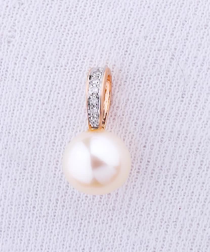 Auksinis pakabukas su perlu ir deimantais  - Goldinga