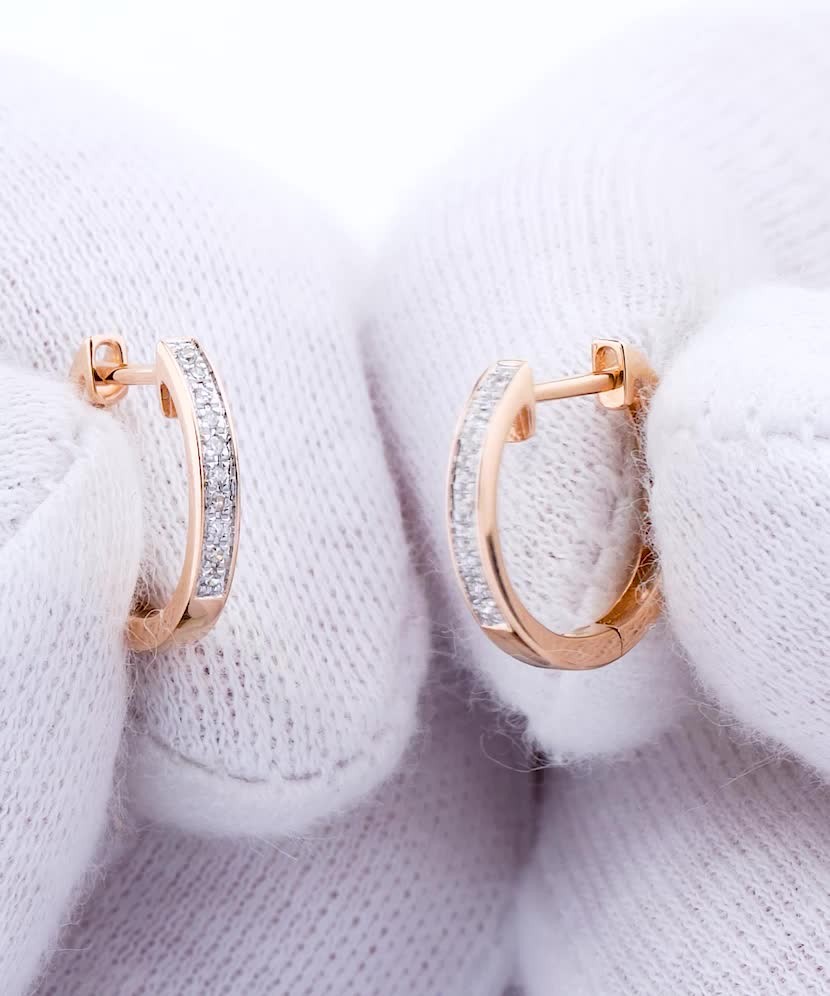 Auksiniai auskarai su deimantais  - Goldinga