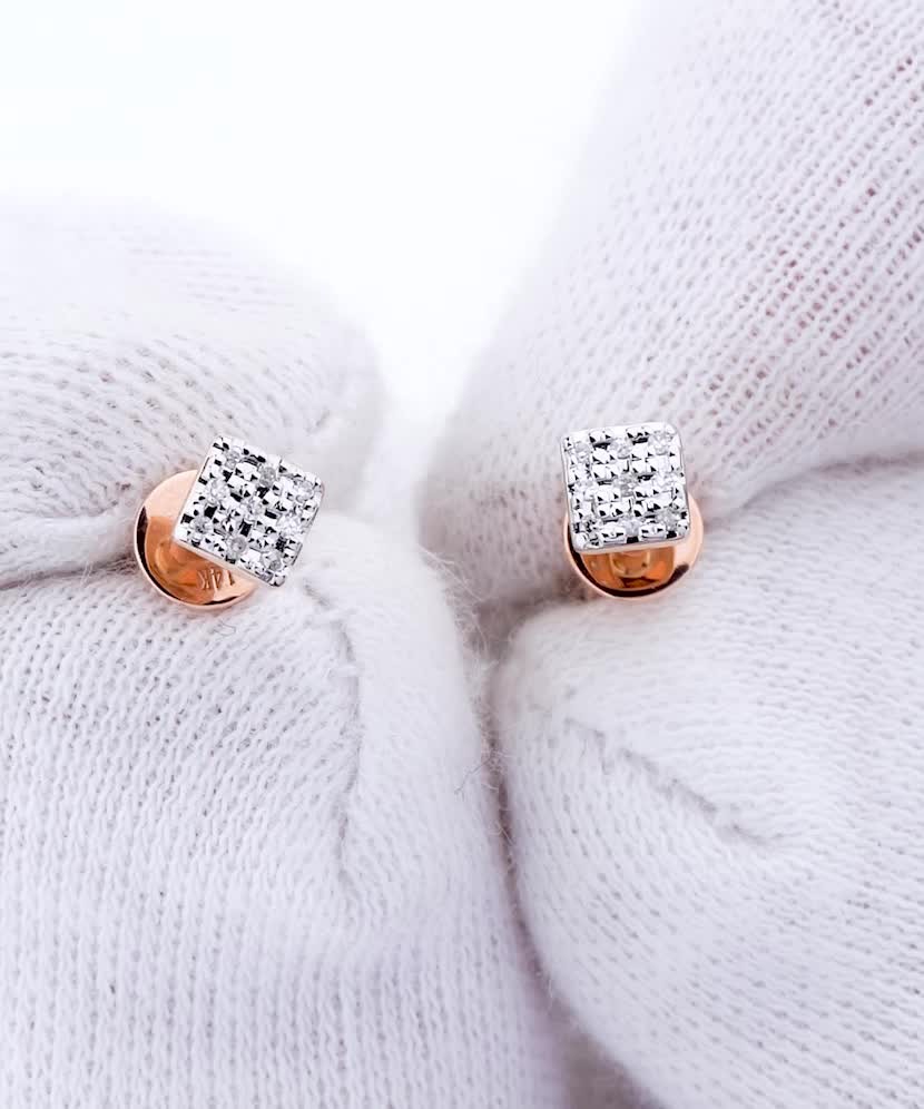 Auksiniai auskarai su deimantais  - Goldinga