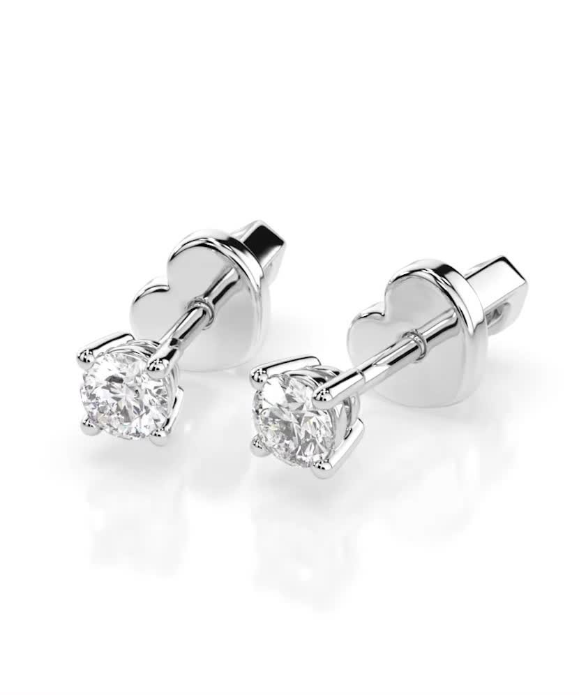 Balto aukso auskarai su briliantais  - Goldinga