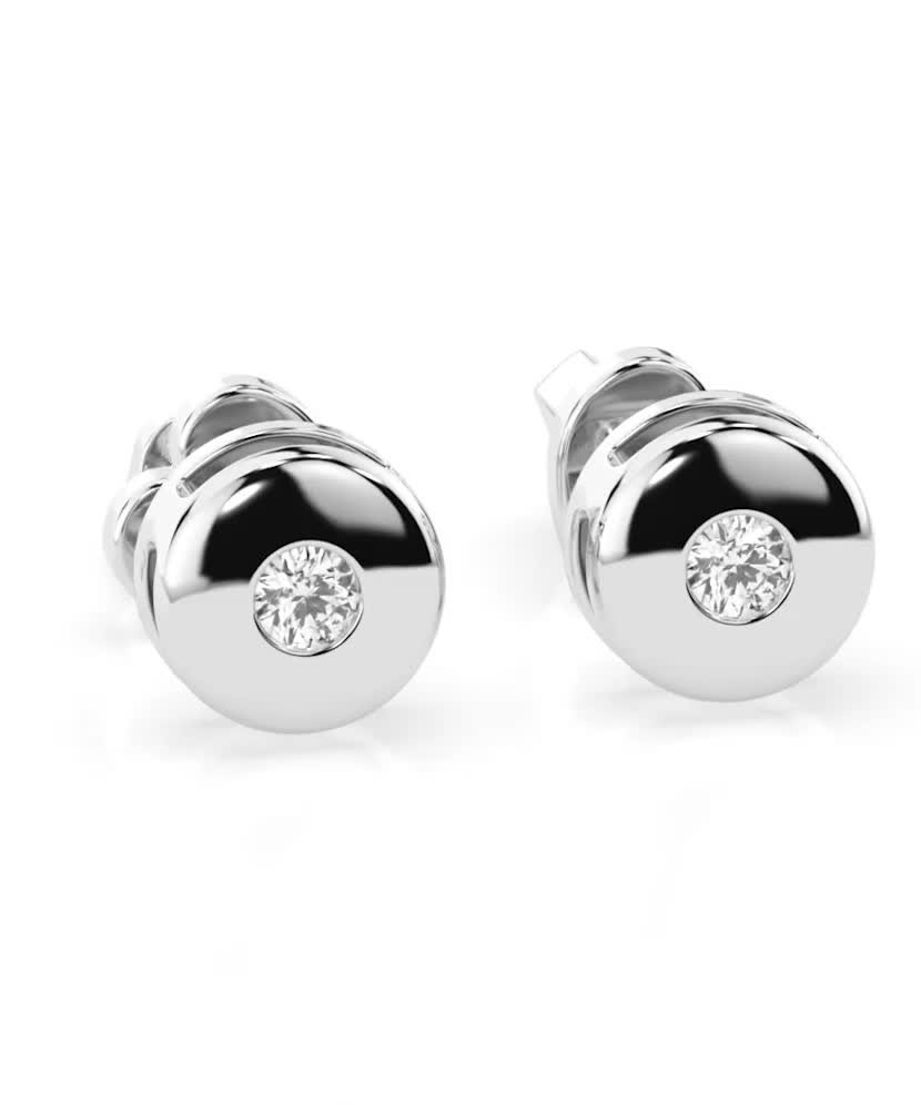 Balto aukso auskarai su briliantais  - Goldinga