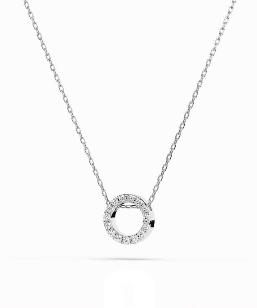 Balto aukso grandinėlė su briliantiniu pakabuku  - Goldinga