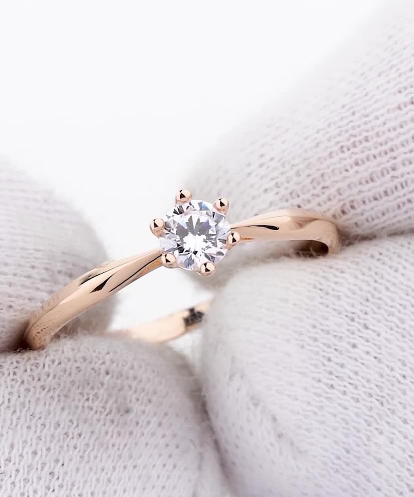 Auksinis žiedas su cirkoniu  - Goldinga