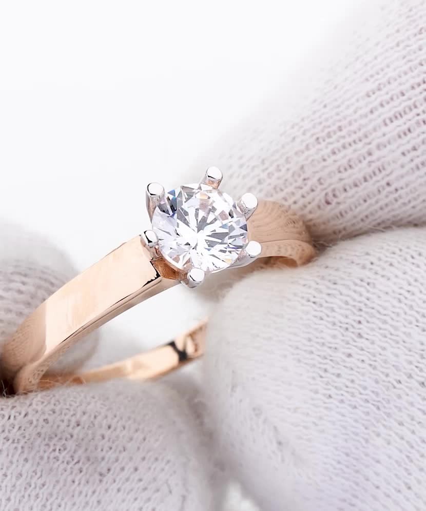 Auksinis žiedas su cirkoniu - Auksiniai žiedai - Goldinga