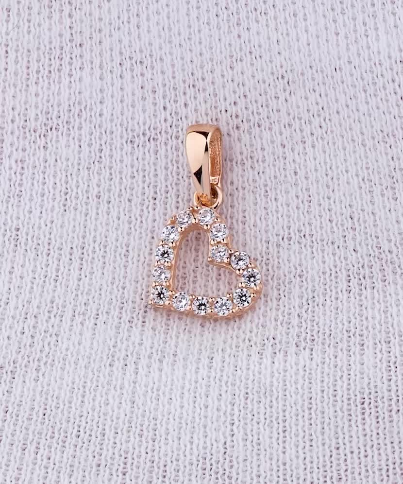 Auksinis pakabukas su cirkoniais "Širdelė"  - Goldinga