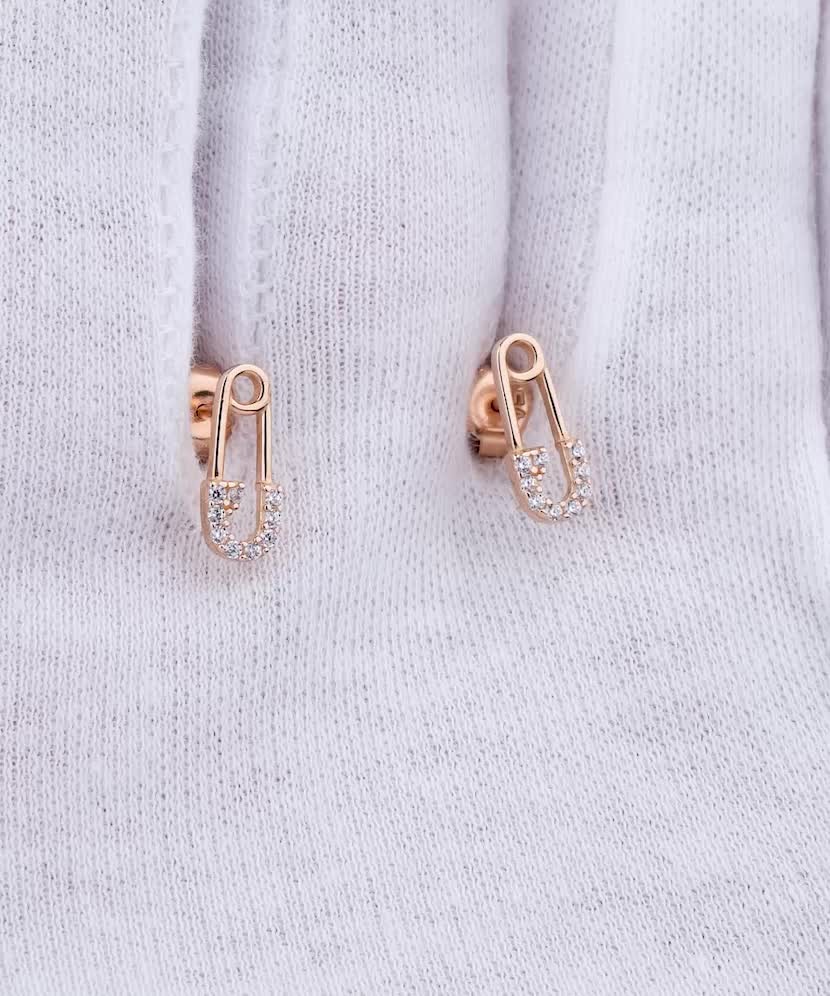 Auksiniai auskarai su cirkoniais  - Goldinga