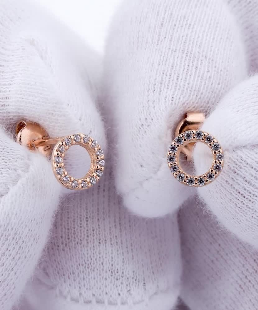 Auksiniai auskarai su cirkoniais  - Goldinga