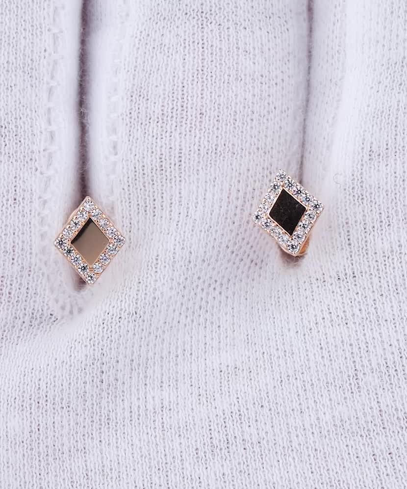 Auksiniai auskarai su cirkoniais  - Goldinga