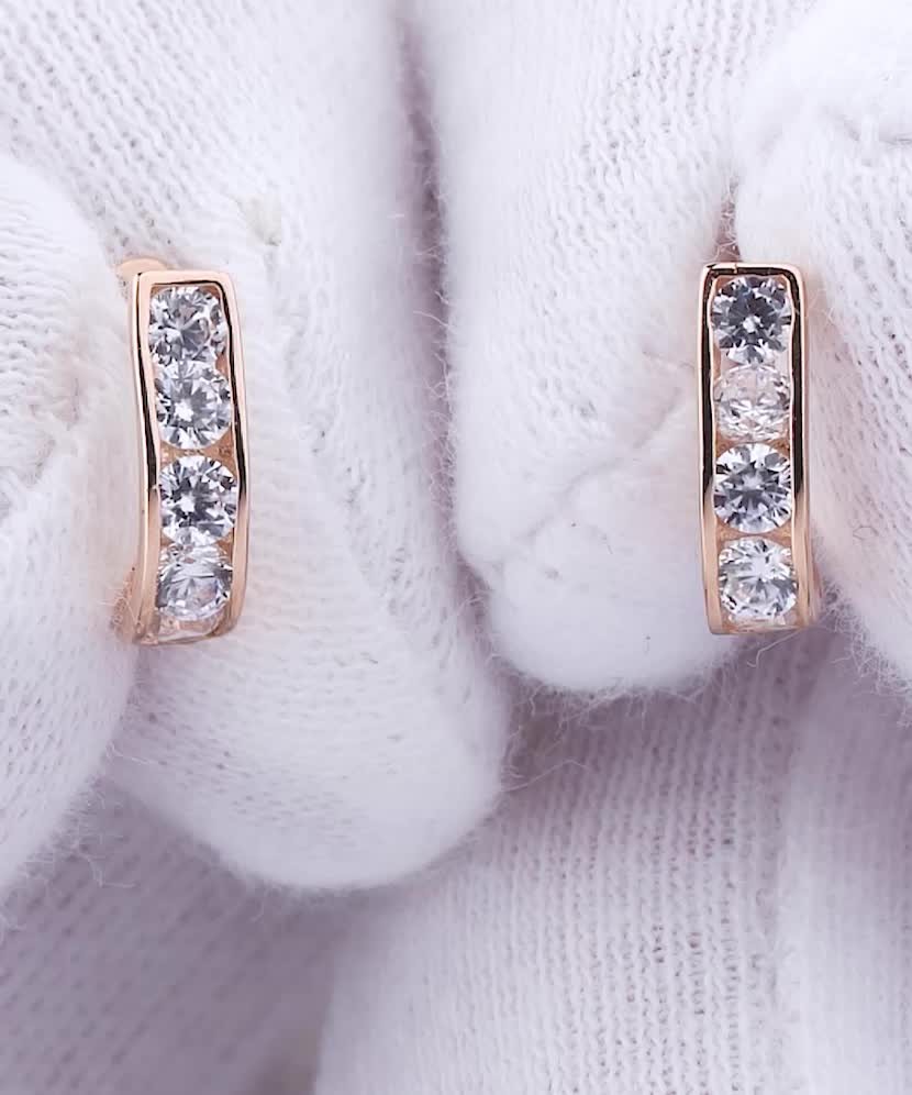 Vaikiški Auksiniai auskarai su cirkoniais  - Goldinga