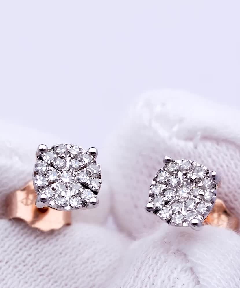 Auksiniai auskarai su deimantais  - Goldinga