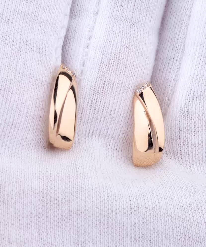 Auksiniai auskarai su cirkoniais  - Goldinga