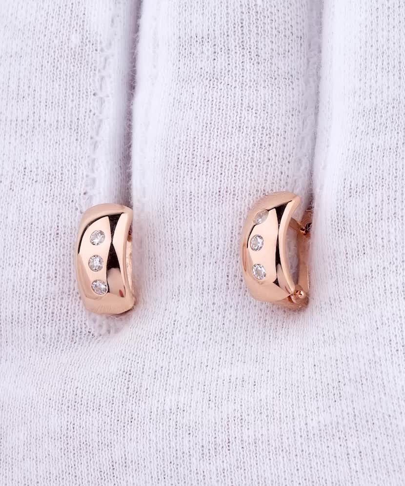 Auksiniai auskarai su cirkoniais  - Goldinga