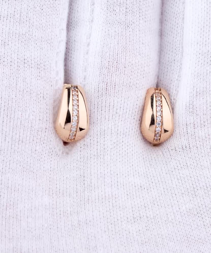 Auksiniai auskarai su cirkoniais - Auksiniai auskarai - Goldinga