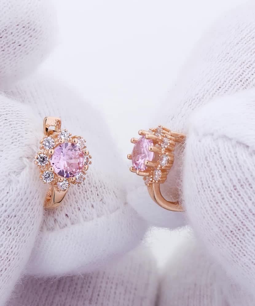 Auksiniai auskarai su cirkoniais - Auksiniai auskarai - Goldinga