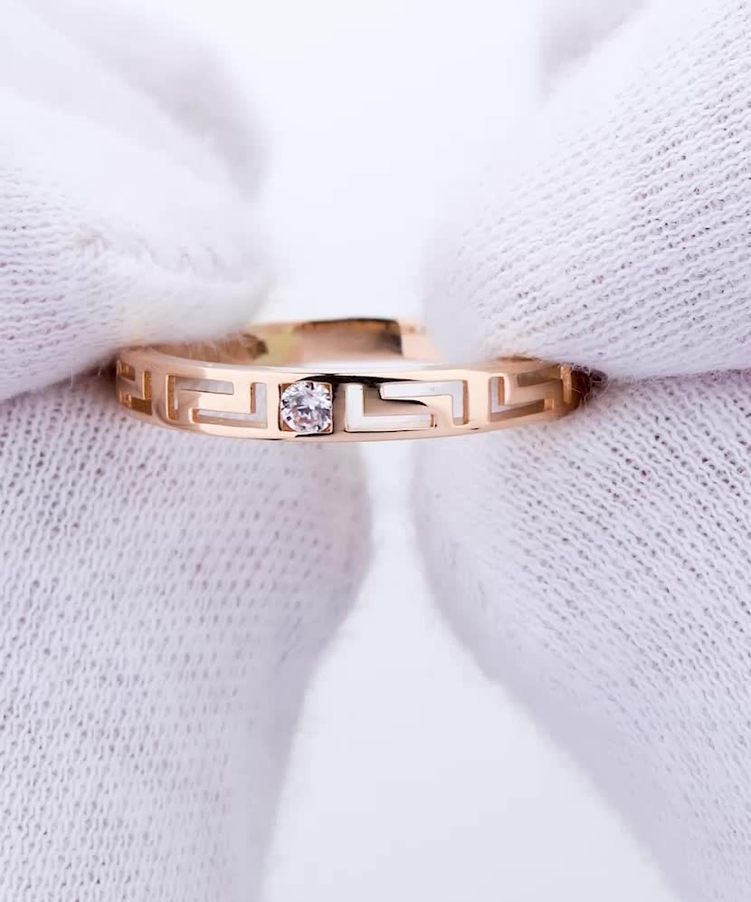 Auksinis žiedas su cirkoniu - Perkamiausi - Goldinga