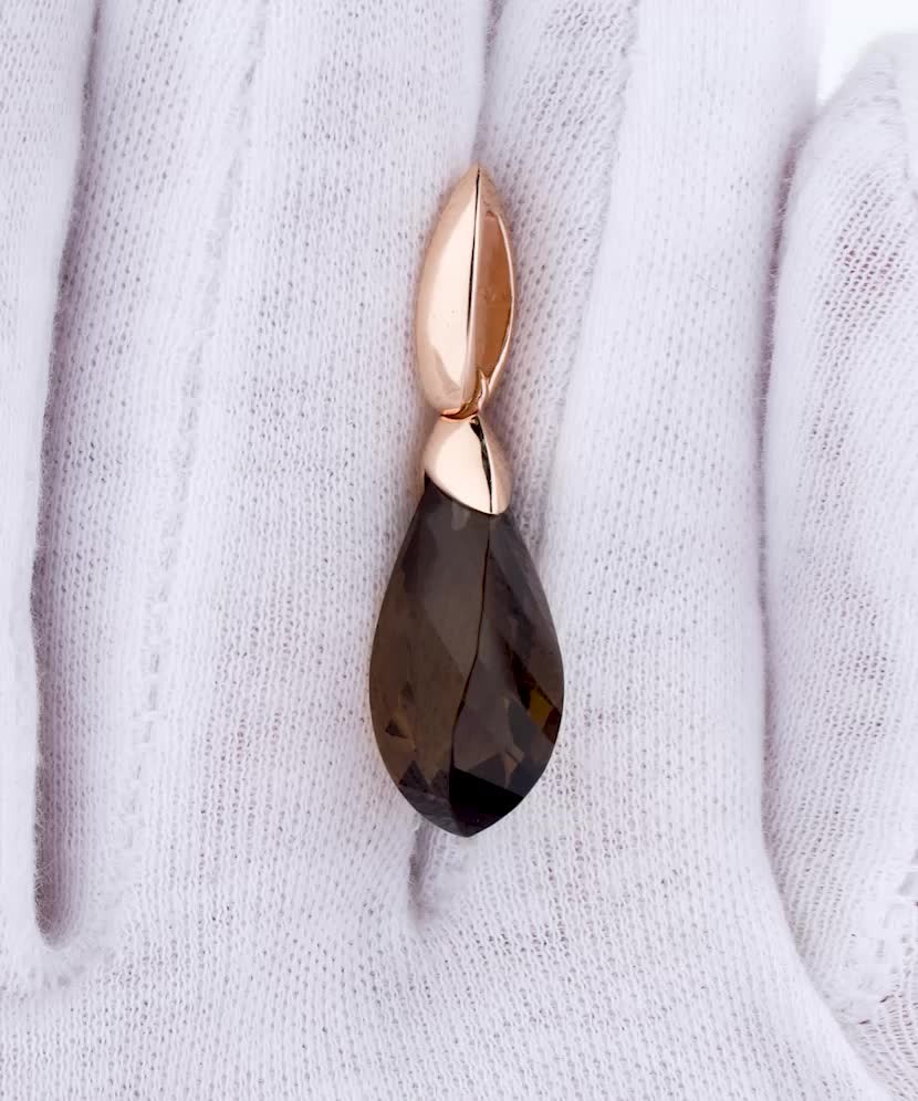 Auksinis pakabukas su dūminiu kvarcu  - Goldinga