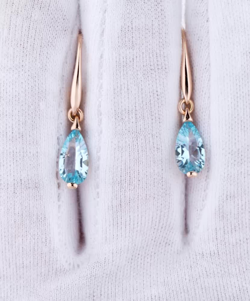 Auksiniai auskarai su topazu  - Goldinga