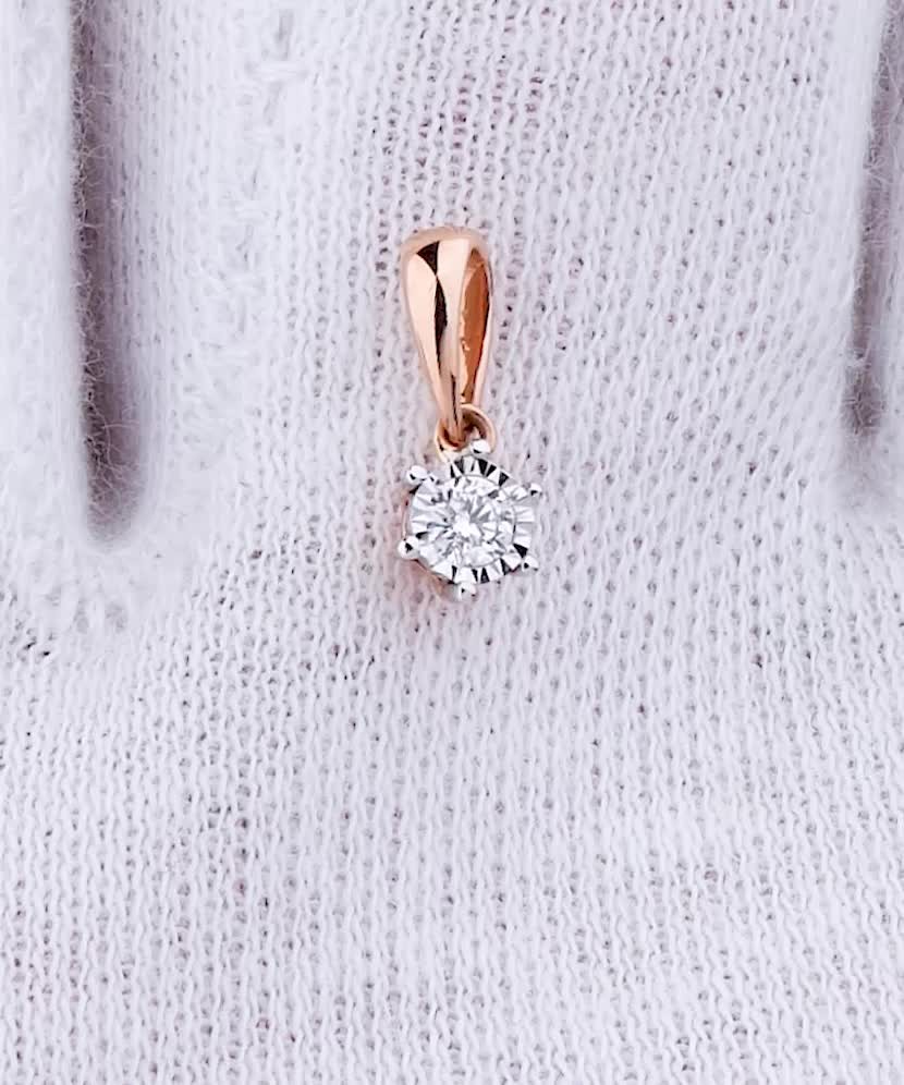 Auksinis pakabukas su briliantu  - Goldinga