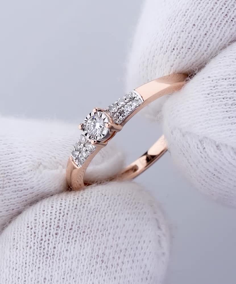 Auksinis žiedas su briliantais  - Goldinga