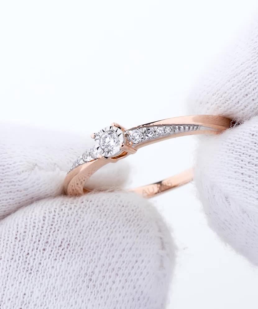 Auksinis žiedas su briliantais - Auksiniai Žiedai su brangakmeniais - Goldinga