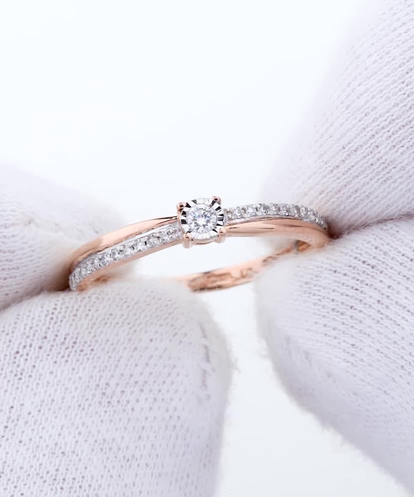 Auksinis žiedas su briliantais - Auksiniai Žiedai su brangakmeniais - Goldinga