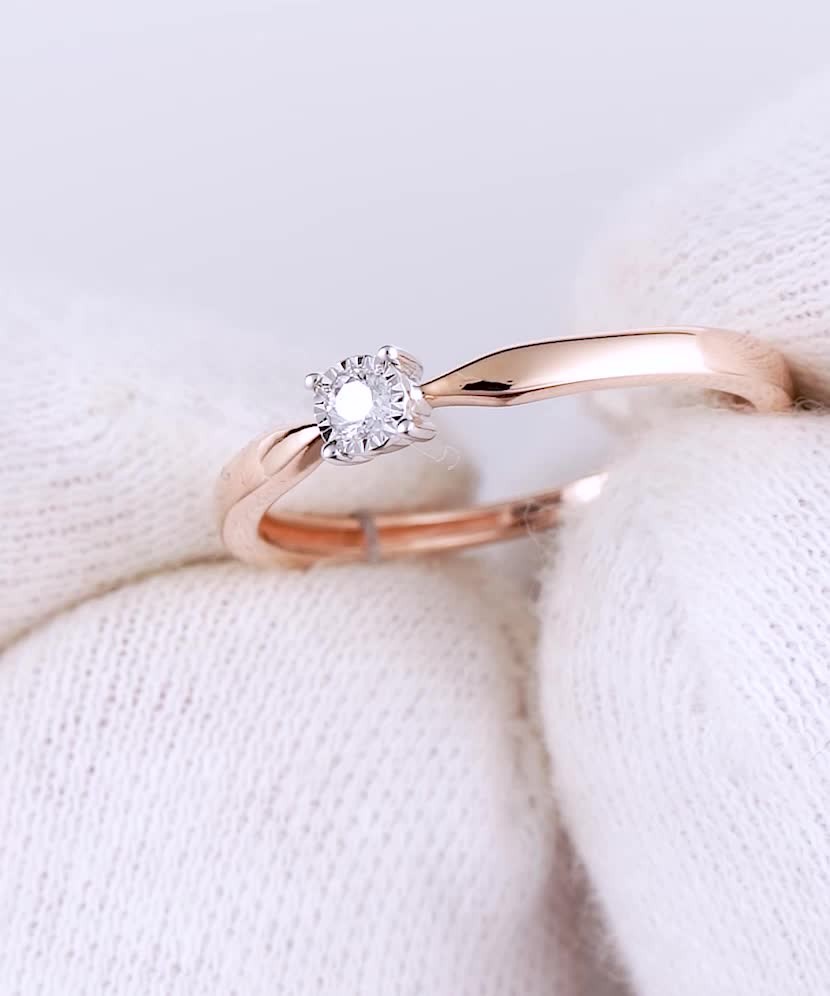 Auksinis žiedas su briliantu  - Goldinga