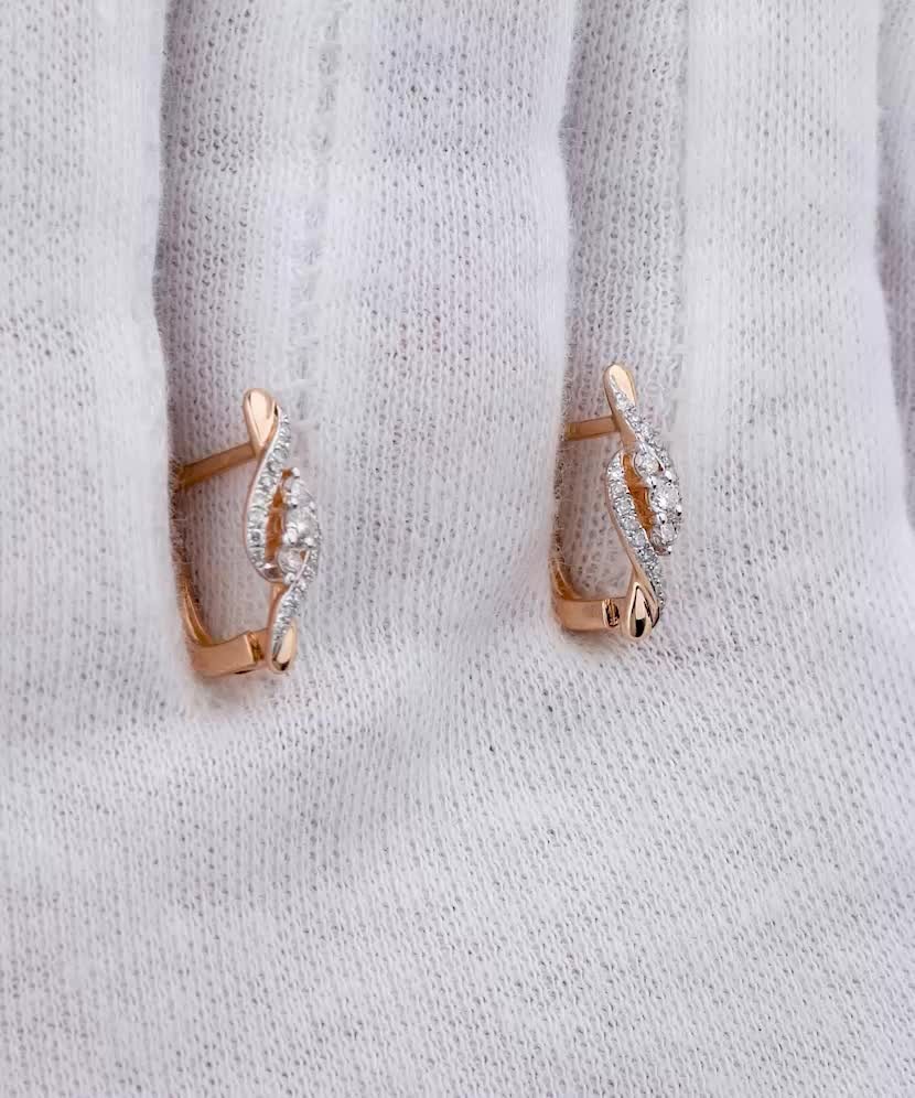 Auksiniai auskarai su deimantais - Auksiniai Auskarai su brangakmeniais - Goldinga