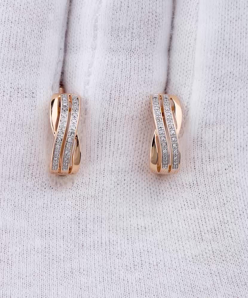 Auksiniai auskarai su deimantais  - Goldinga