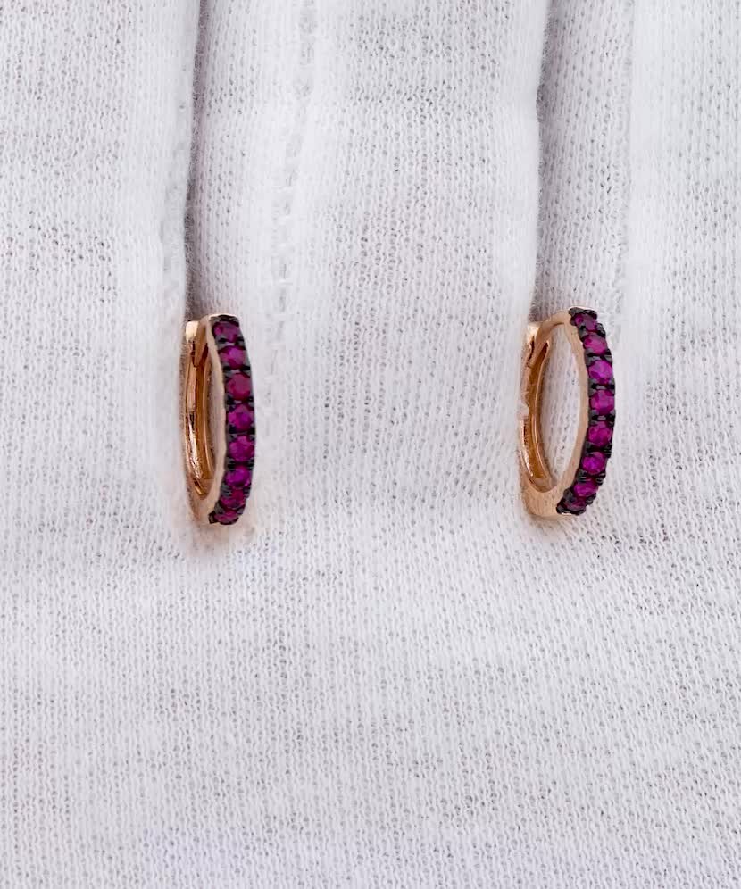 Auksiniai auskarai su rubinais - Auksiniai Auskarai su brangakmeniais - Goldinga