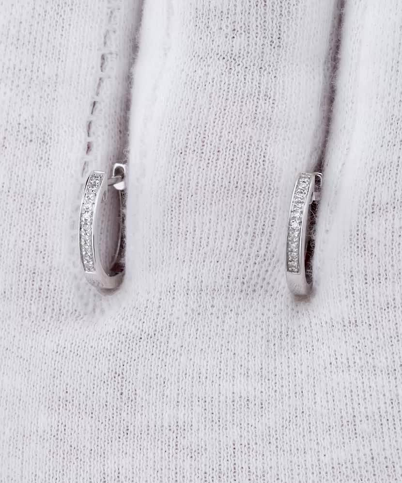 Balto aukso auskarai su deimantais  - Goldinga