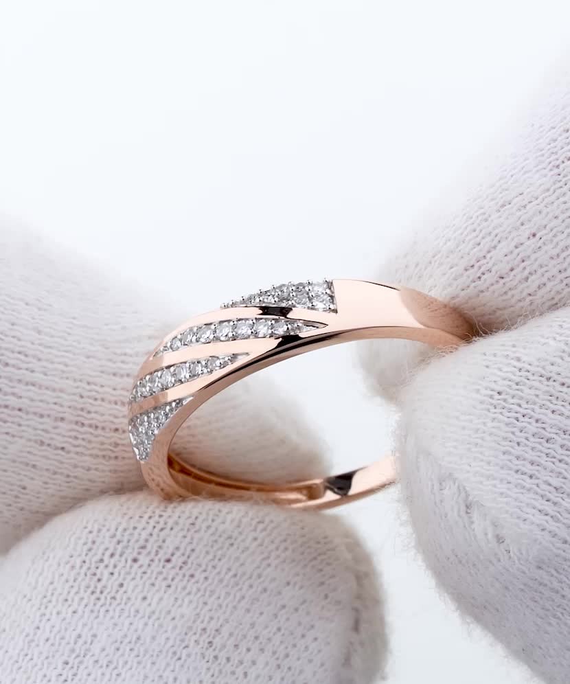 Auksinis žiedas su deimantais - Auksiniai Žiedai su brangakmeniais - Goldinga