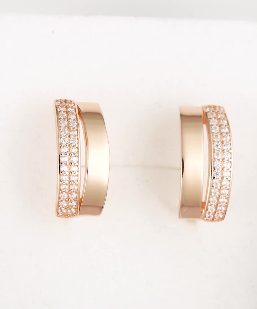 Auksiniai auskarai su cirkoniais - Auksiniai auskarai - Goldinga