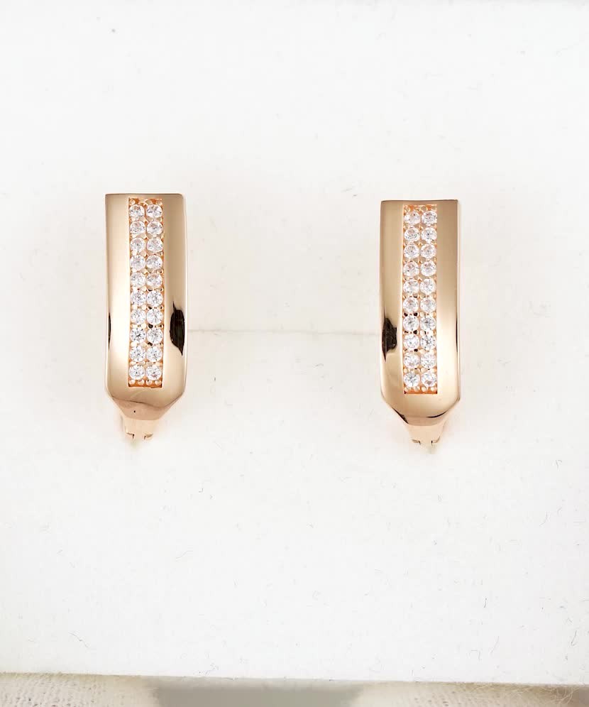 Auksiniai auskarai su cirkoniais - Auksiniai auskarai - Goldinga