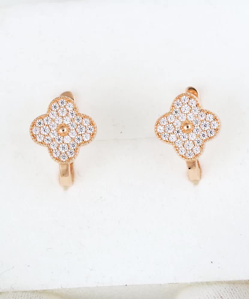 Auksiniai auskarai su cirkoniais - Auksiniai auskarai - Goldinga