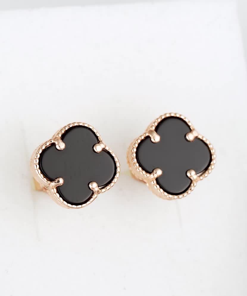 Auksiniai auskarai su emale 12mm - Auksiniai auskarai - Goldinga