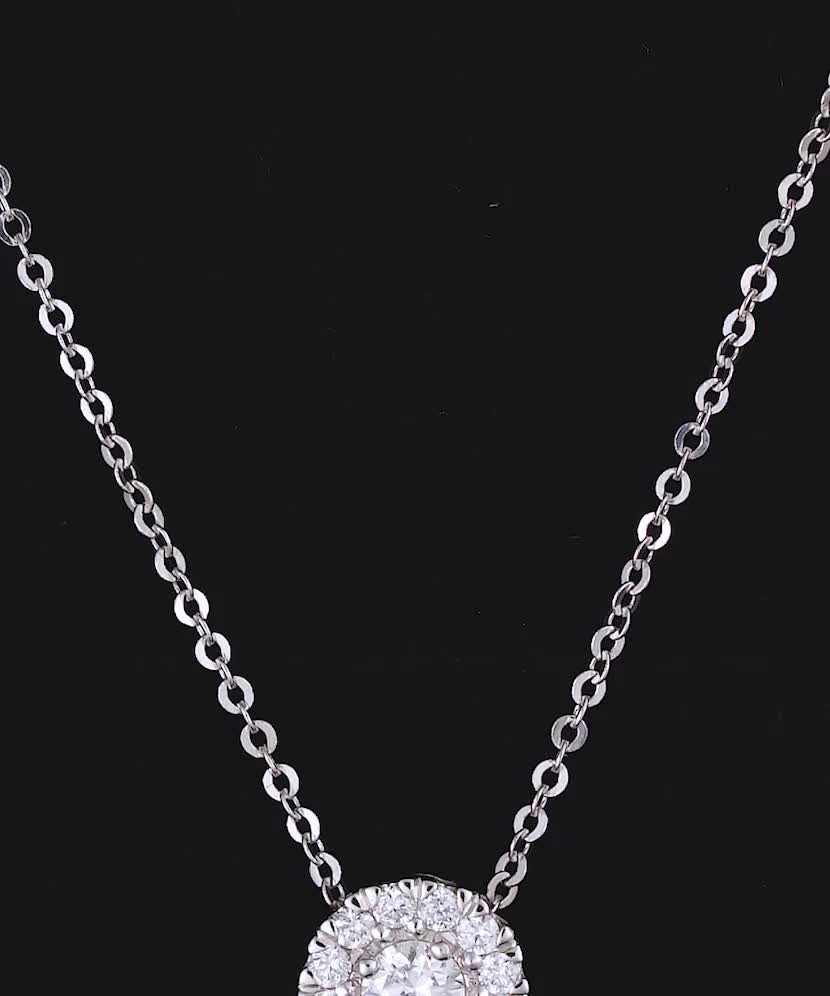 Balto aukso grandinėlė su briliantiniu pakabuku  - Goldinga