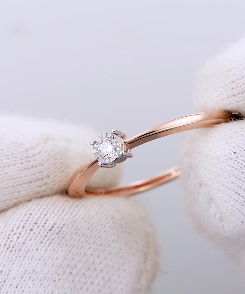 Auksinis žiedas su deimantu  - Goldinga