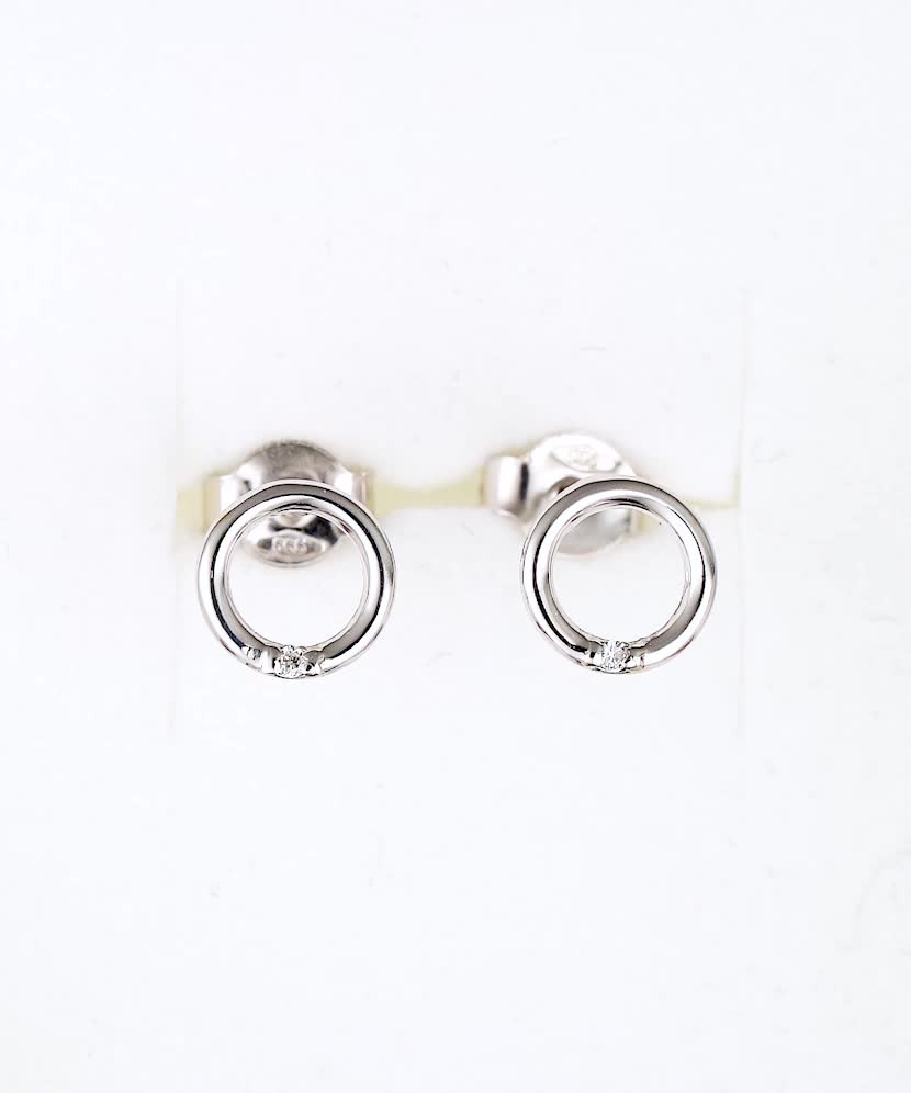 Balto aukso auskarai su briliantais  - Goldinga