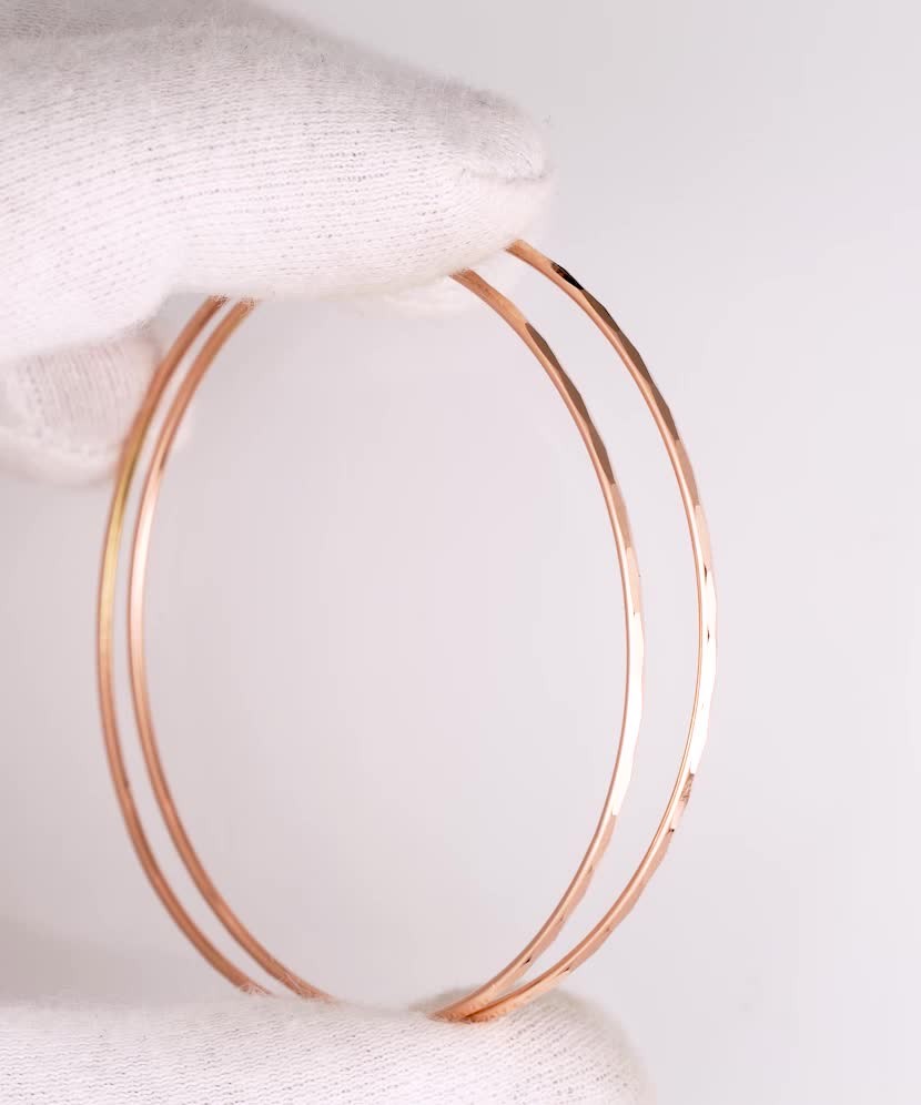 Auksiniai auskarai graviruotos rinkutės 55mm  - Goldinga