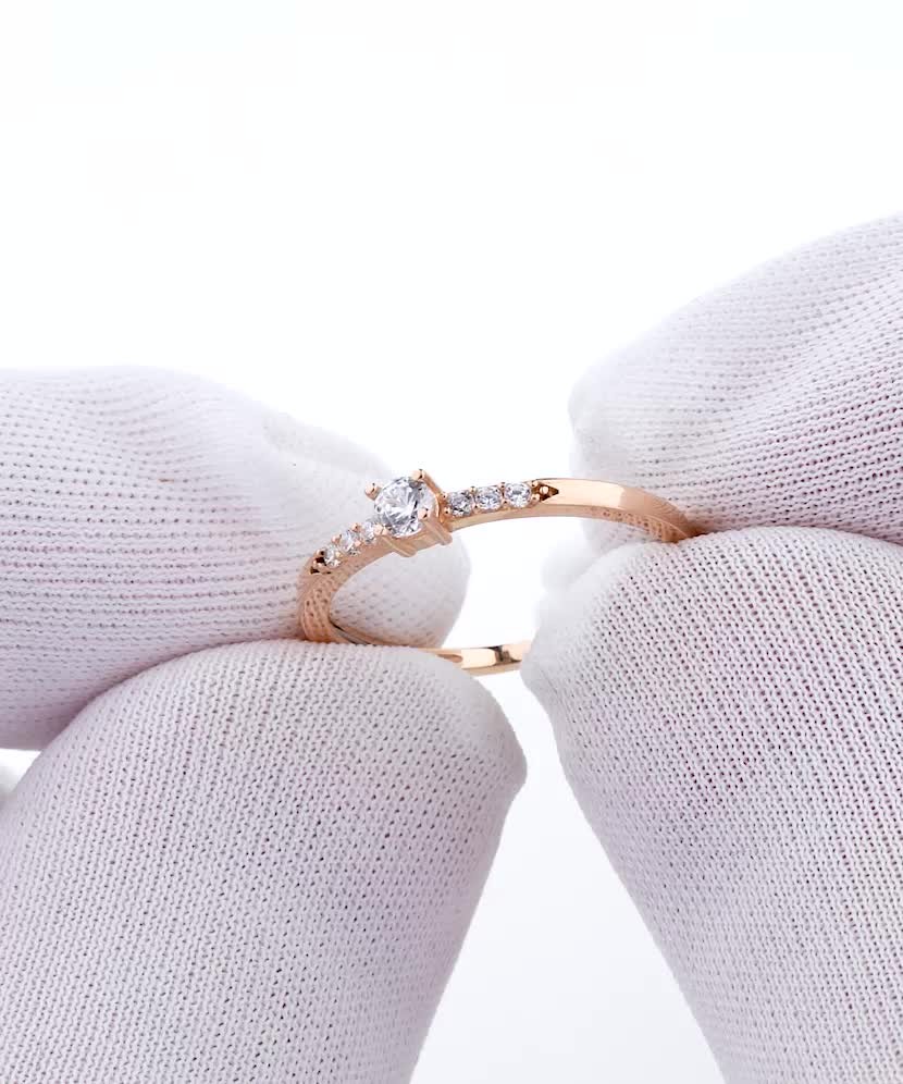 Auksinis žiedas su cirkoniais  - Goldinga